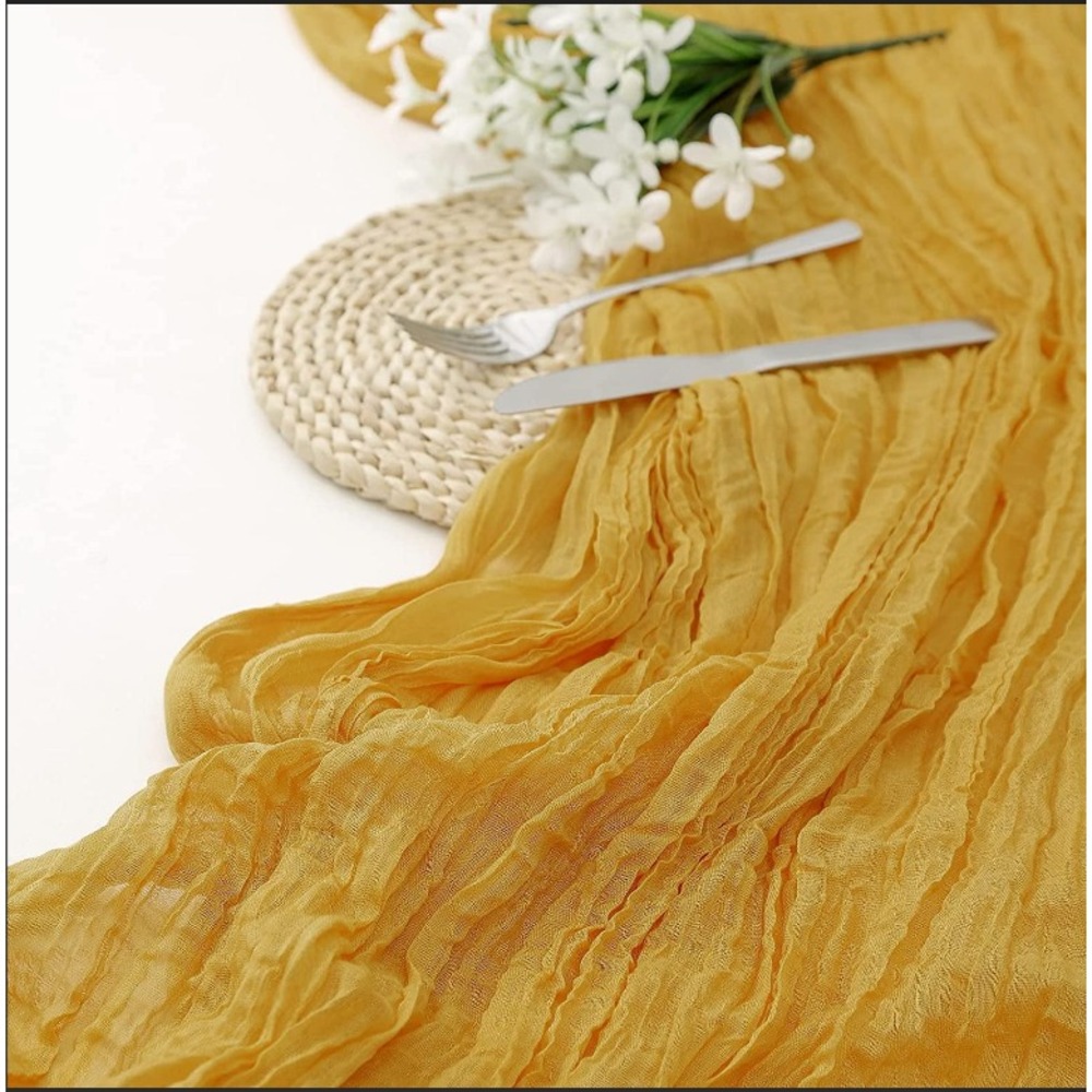 1pc Cheesecloth Table Runner 10 ft LONG TABLE RUNNER